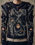 scar-tissue distressed knit