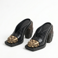 black croco stone mule