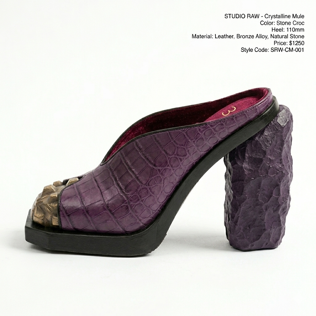 purple croco mule