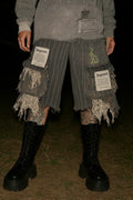 Limited Deconstructed Wide-Leg Denim Shorts