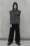 Grey Sleeveless Ritual Hood