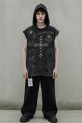 Grey Sleeveless Ritual Hood